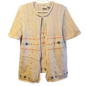 C.J. Banks floral embroidered cardigan size xl
